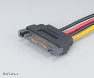 Produktbild Akasa SATA zu Molex Adapterkabel - 2 Stück (15 cm, 4 pin PWM, SATA)