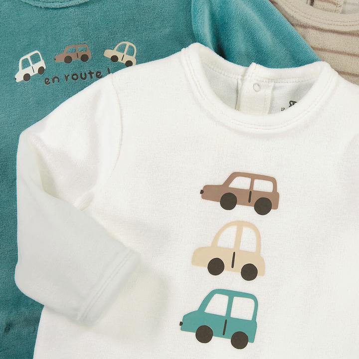 Produktbild La Redoute Collections 3er-Pack Strampler aus Samt (56)