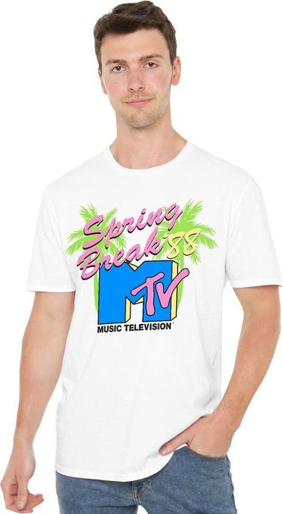 Actual product image MTV Mens Spring Break Neon Palm Trees T-Shirt (5XL)
