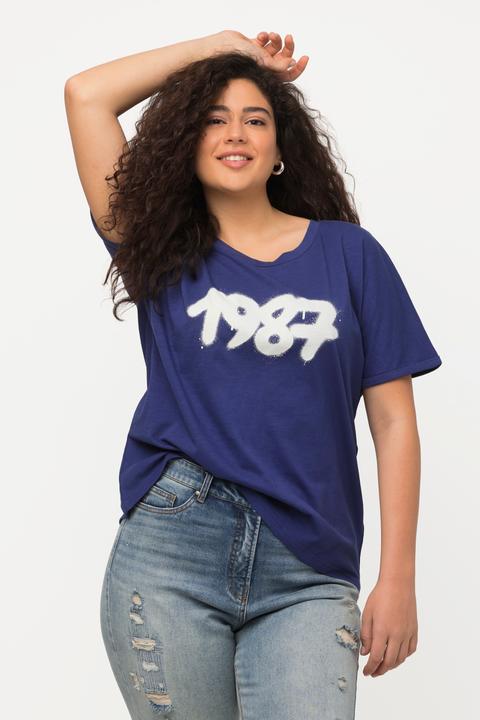 Produktbild Ulla Popken T-Shirt, Spray-Design, Oversized, Rundhals, Halbarm (46, 48)