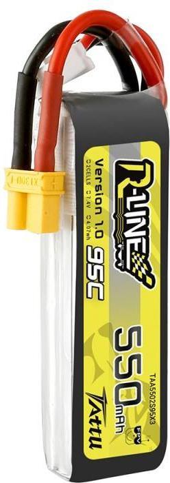 Produktbild Tattu R-Line 550mAh 7.4V 2S1P 95C Lipo Battery (7.40 V, 550 mAh)