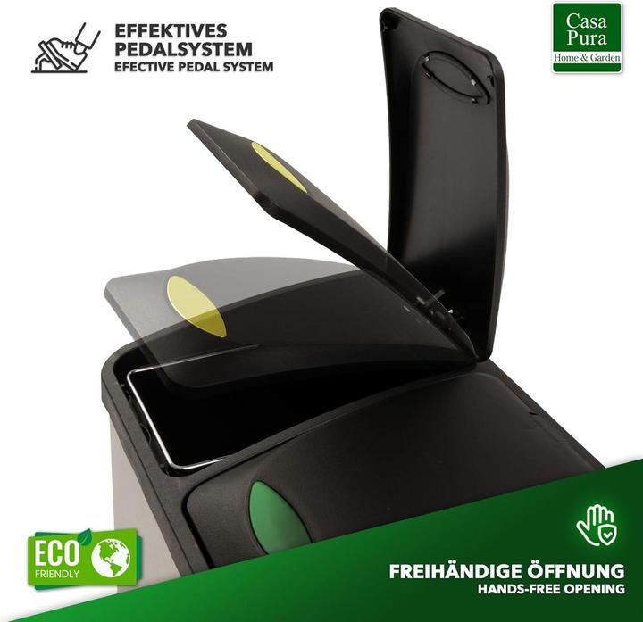 Produktbild Casa Pura 3-Kammer-Mülleimer inkl. 15 Müllbeutel (24 l)