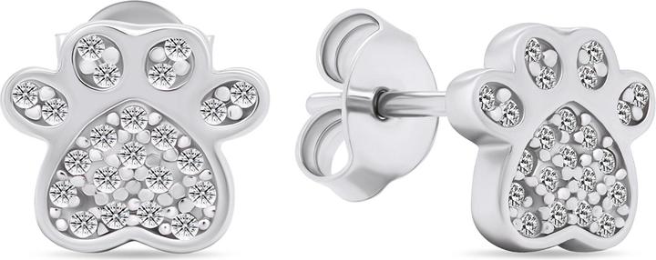 Immagine prodotto Brilio Argento - Orecchini giocosi in argento con zirconi chiari Paws EA590W