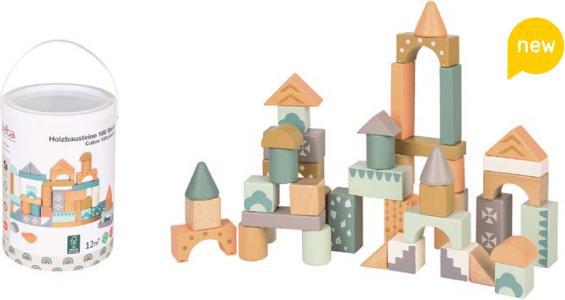 Actual product image Spielba Wooden bricks 100 pieces