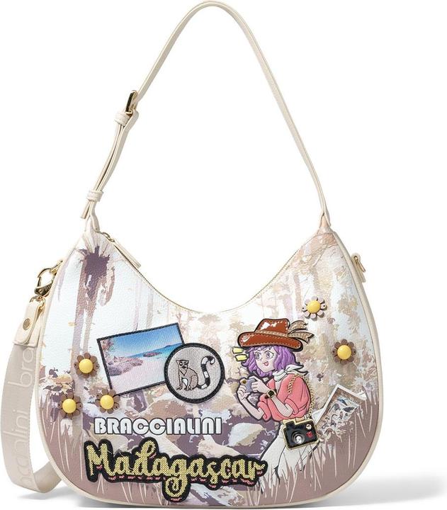Actual product image Braccialini Damen Schultertasche - Modell Eterea Plus - Textil & Polyester - 31.0 X 27.0 X 8.0 Cm