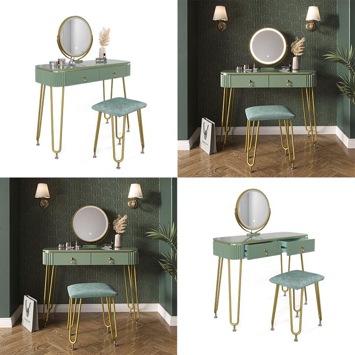 Image du produit Vicco Grace avec tabouret et éclairage (100 x 40 x 126 cm)