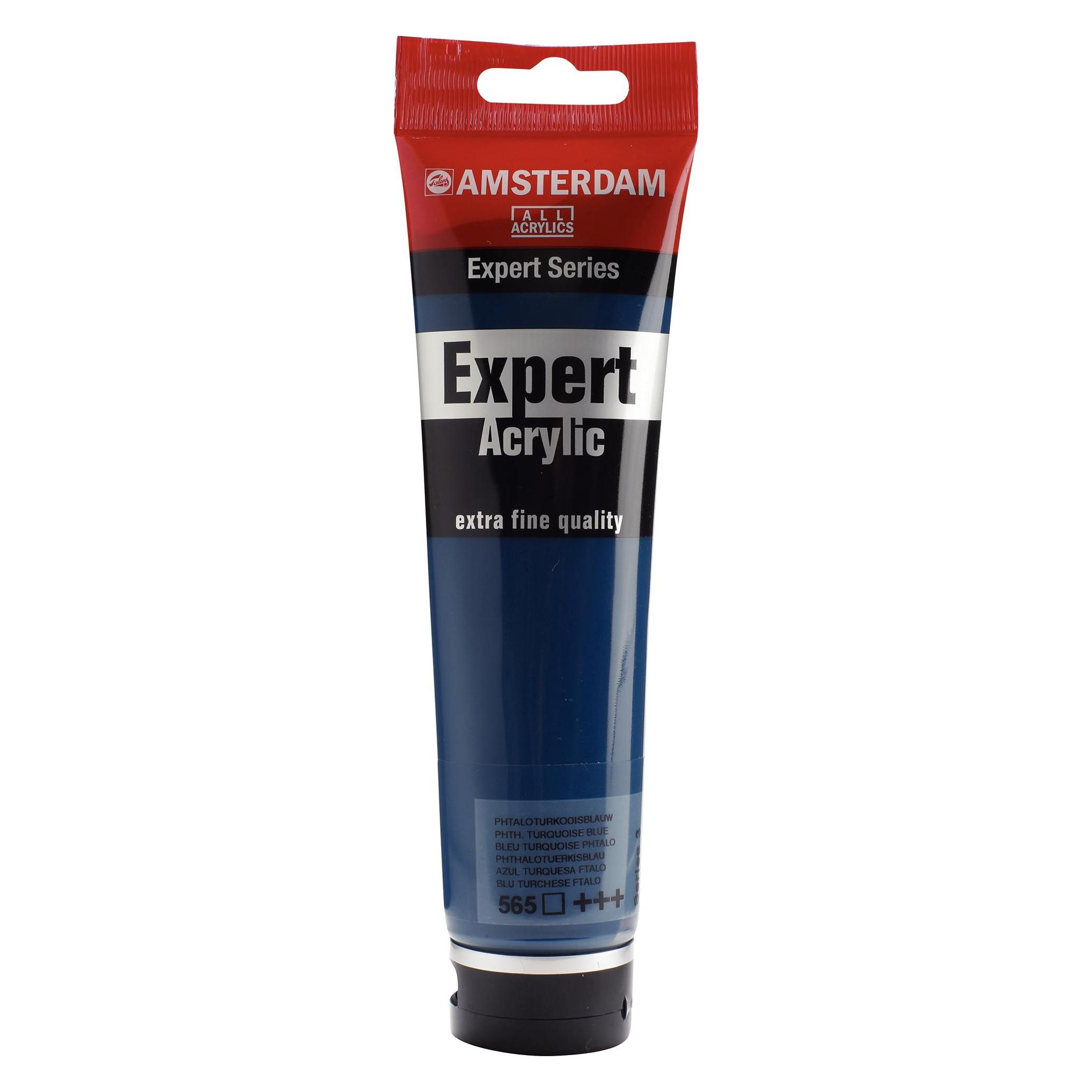 Amsterdam, Kleuren + Verf Voor Doe-het-zelvers, Expert Acrylverf Tube 150 Ml Phthalo Turquoise Blauw 565 (150 ml)