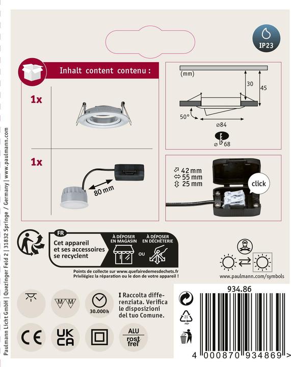 Produktbild Paulmann Einbauleuchte Nova Set (460 lm)