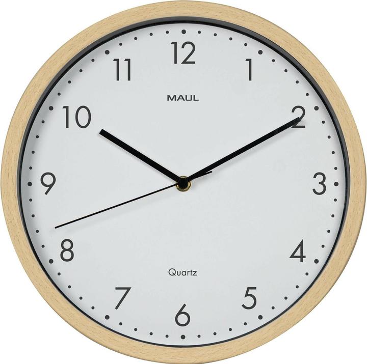 Maul 9051470 Quarz Wanduhr 30 cm x 5 cm Holz (30 cm)