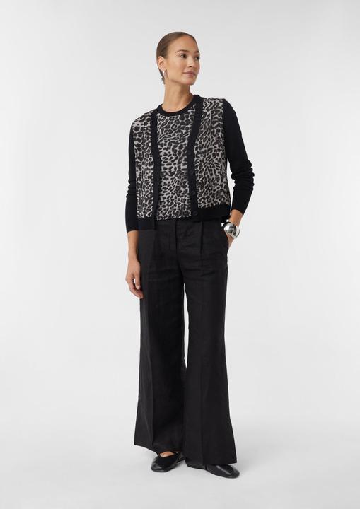 Produktbild Comma Strickjacke Cardigan im Materialmix mit Leo-Print (40)