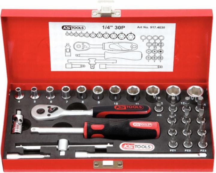 Immagine prodotto KS Tools Set di chiavi a bussola da 1/4. 30 pezzi. 917.4030 (1/4")