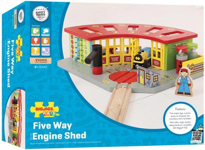 Actual product image Bigjigs Wooden rails premium transfer for 5 trains