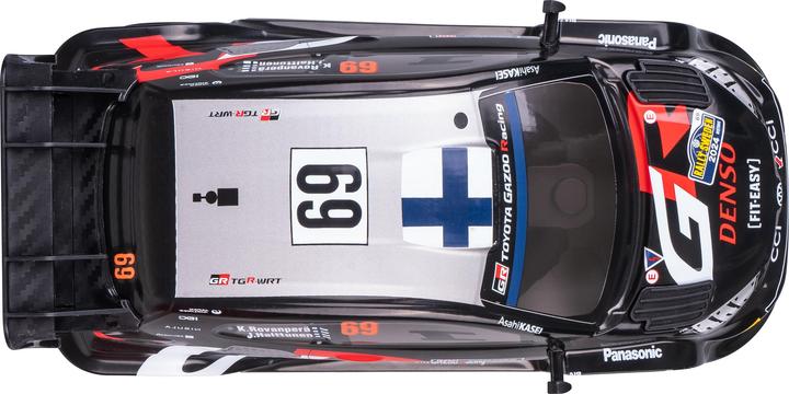 Actual product image Nikko Toyota Gazoo Racing Rovanperä Sweden Rally 2024 Remote Control Car with Extra Wheels, 1:16