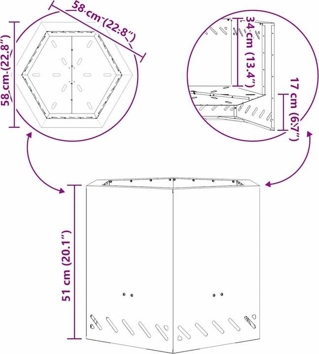 Immagine prodotto vidaXL Outdoor Feuerplatz (58 cm)
