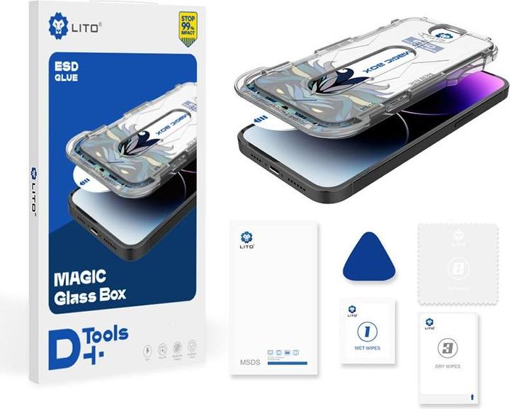 Produktbild Lito Panzerglas inkl. Installationstool (1 Stück, Apple iPhone 13, Apple iPhone 13 Pro)