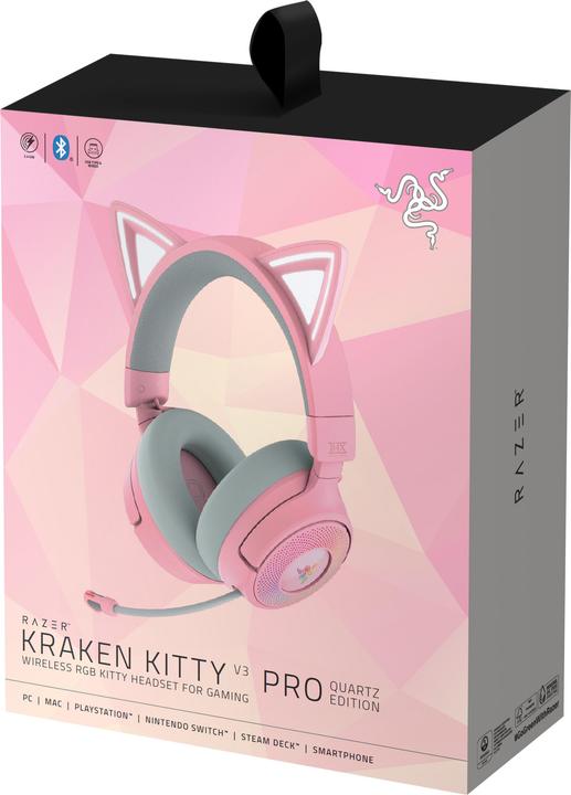 Actual product image Razer Kraken Kitty V3 Pro - Quartz (Wireless)