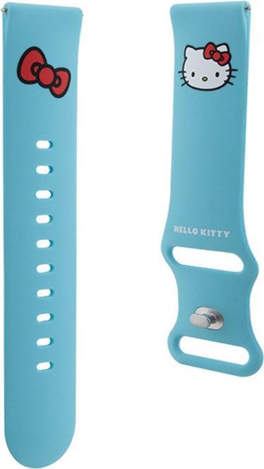 Actual product image Hello Kitty Pasek Uniwersalny HKUWLSCHBLB Silicone Kitty Head niebieski/blue 22mm (22 mm, Stainless steel, Silicone)