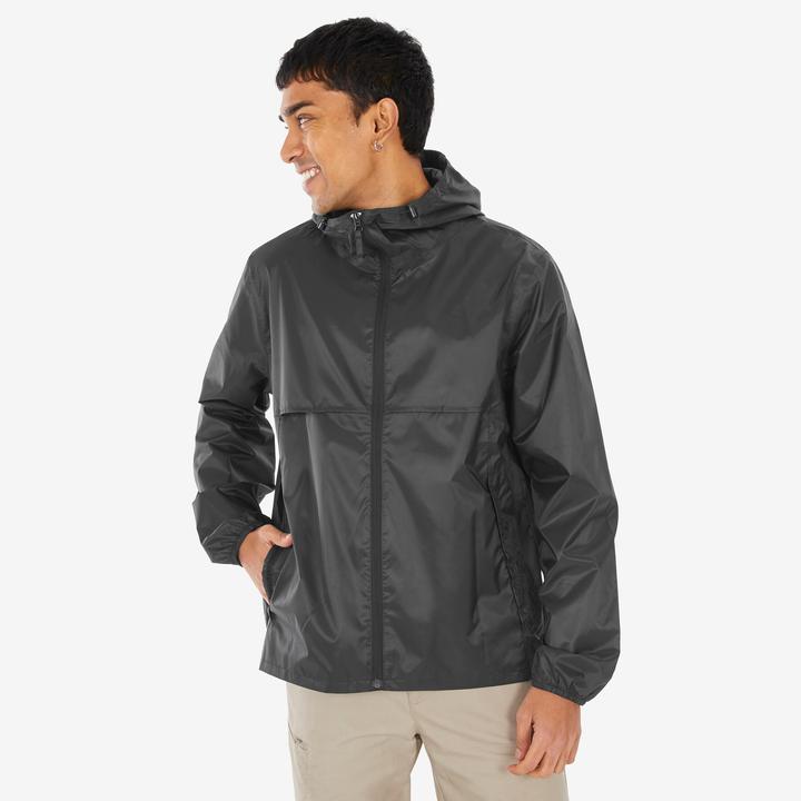 Actual product image Quechua Rain jacket men's Raincut Fullzip - black (S)