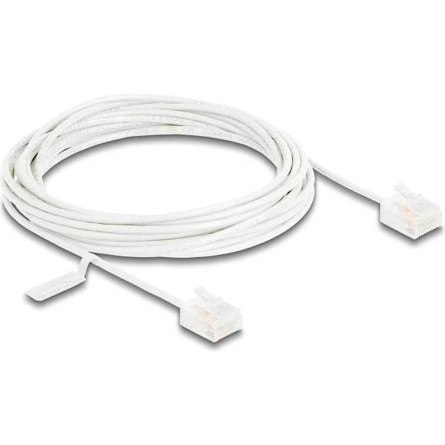 Thumbnail - Delock RJ45 Netzwerkkabel Cat.6 UTP Ultra Slim 5 m weiss mit (U/UTP, CAT6, 5 m), Netzwerkkabel