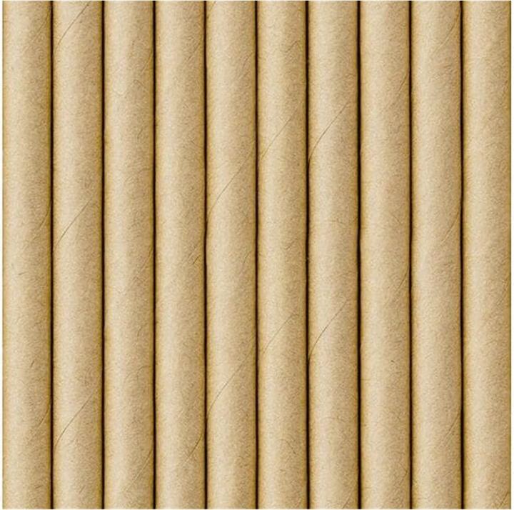 Partydeco Natürliche Trinkhalme Kraft (10 x)