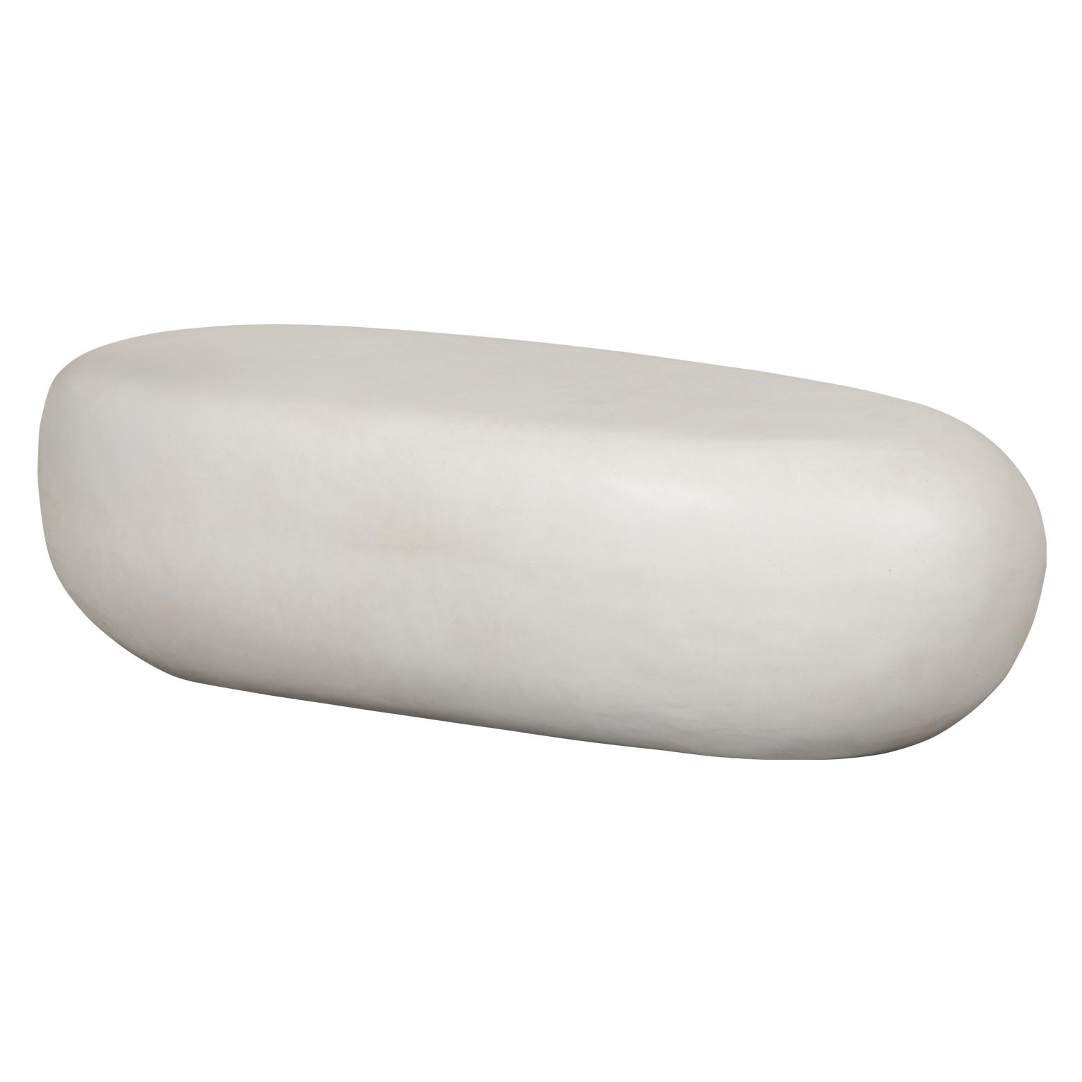 Woood Couchtisch "Pebble Aus Fiberclay Mit Abgerundeter Organischer Form" Glasfaser-Ton-Verbund, Tragkraft 90 Kg, Ausschließlich Innenbereich