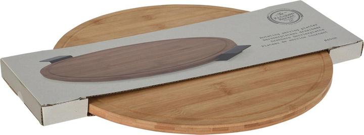 Casativo Drehteller aus Bambus mit Metallgriffen, 40 x 40 cm