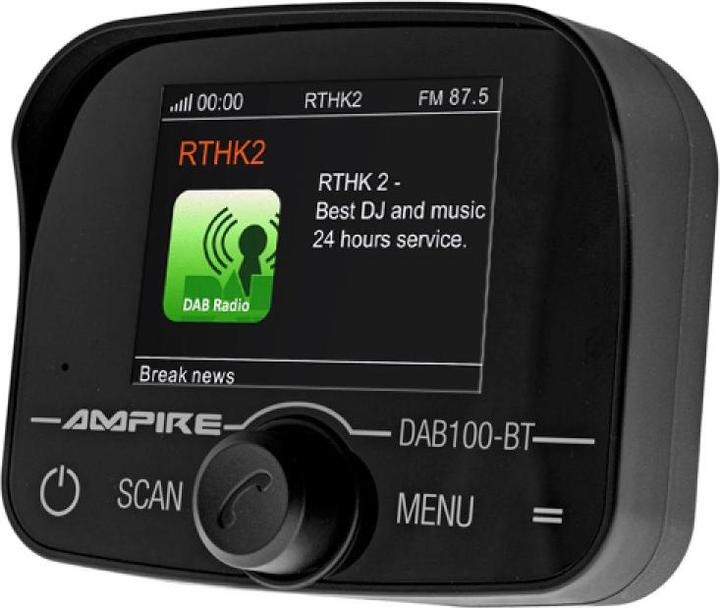 Produktbild Ampire DAB100-BT DAB+ Autoradio-Adapter, Freisprecheinrichtung, Musikstreaming