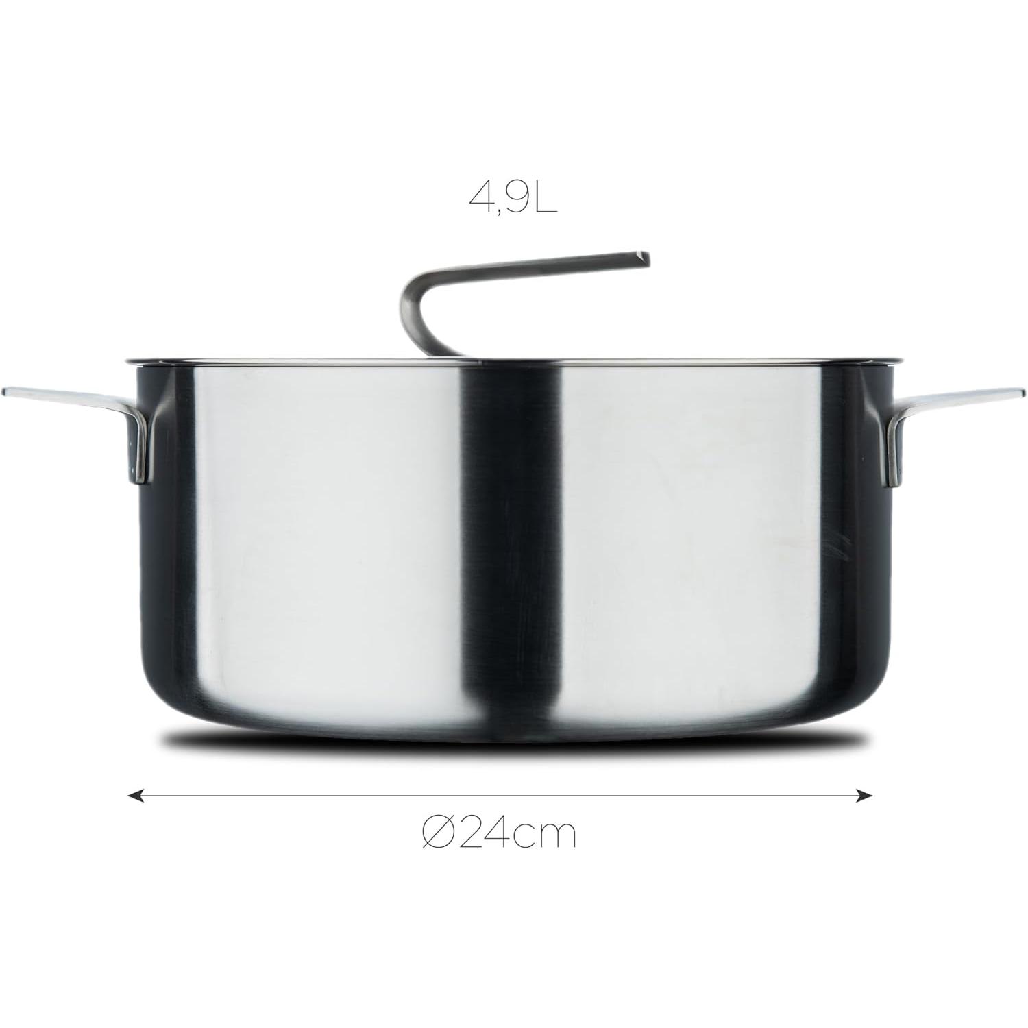 Thumbnail - MasterPRO BGMP-1666-MM Kochtopf 240 mm, Pfanne + Kochtopf, Silber