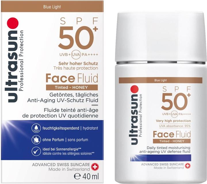 Produktbild Ultrasun Face Fluid SPF50+ Tinted HONEY (Sonnenlotion, SPF 50+, 40 ml, 72 g)