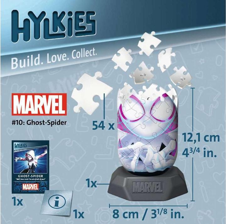 Actual product image Ravensburger Hylkies: The new collectible figure series to assemble yourself. Figure #10 - Ghost (54 pieces)