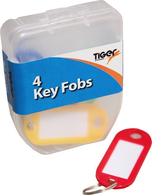 Actual product image Tiger Stationery Essential key fob 4-pack