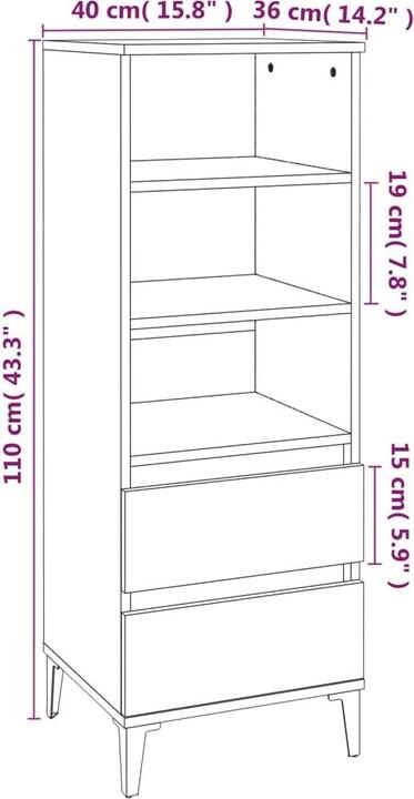 Image du produit vidaXL Highboard (40 x 40 x 110 cm)