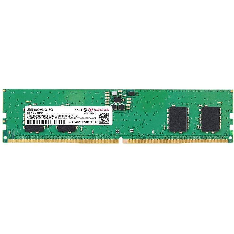 Thumbnail - Transcend DDR5 8GB JetRam 5600MHz U-DIMM 1Rx16 1Gx16 CL46 1.1V (1 x 8GB, 5600 MHz, DDR5-RAM, DIMM), RAM, Grün