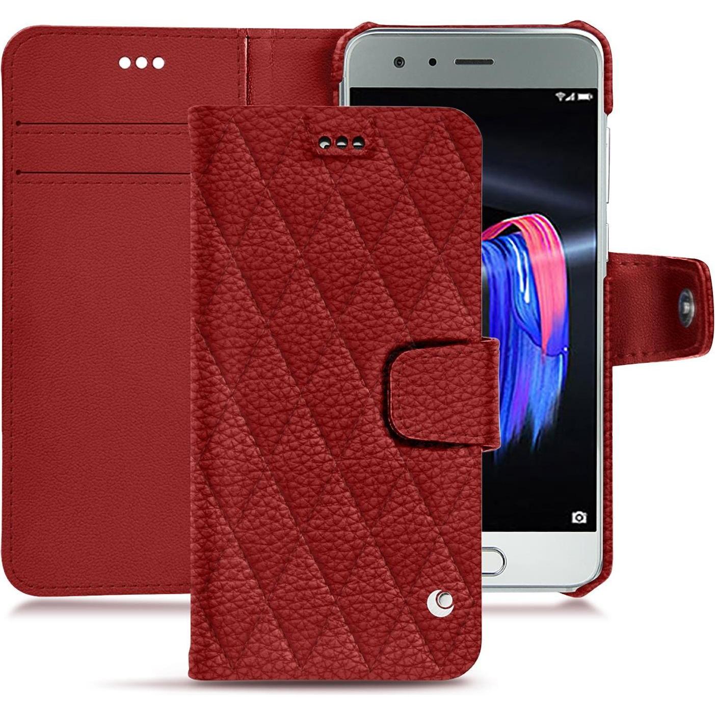 Noreve Lederschutzhülle Wallet (Honor 9), Smartphone Hülle, Rot