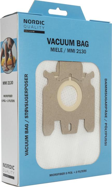 Image du produit Deltaco MMI 2130 Vacuum cleaner bags, 5 bags + 2 filters (5 x)