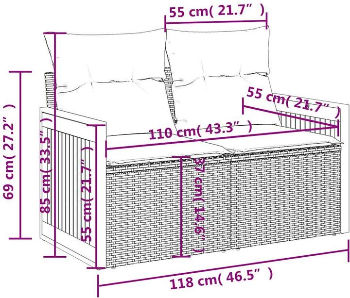 Produktbild vidaXL Garten Sofagarnitur