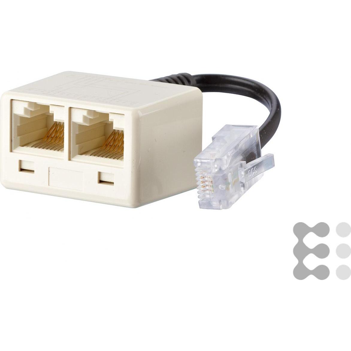 Metz Connect BTR UAE-Adpt. m.Verl. 0,1m WE 8- 2x WE8 2 polig 2x Western 8/8 RJ-45 2-polig Ausgaenge gesplittet..., Telef...