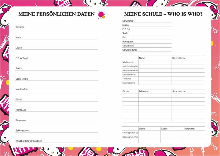 Image du produit Hello Kitty Schülerkalender A5 2026 - 17 Monate ab August 2025 (A5, 1 semaine / 2 pages)