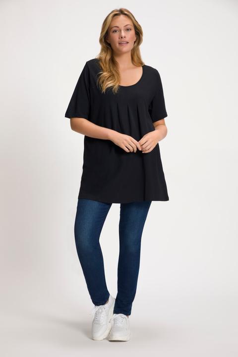 Produktbild Ulla Popken T-Shirt, Zierfalten, A-Linie, Rundhals, Halbarm, Modal (42, 44)