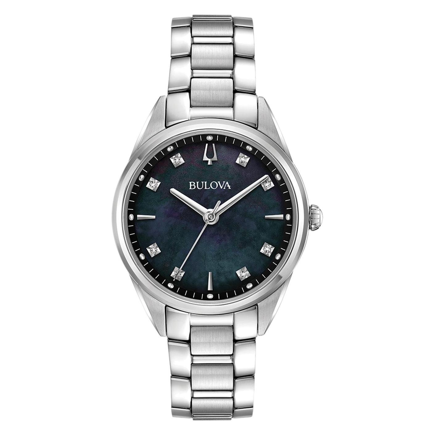Bulova, Armbanduhr, 96P198 Klassik Damen 34mm 3ATM, Schwarz, (Analoguhr, 34 mm)