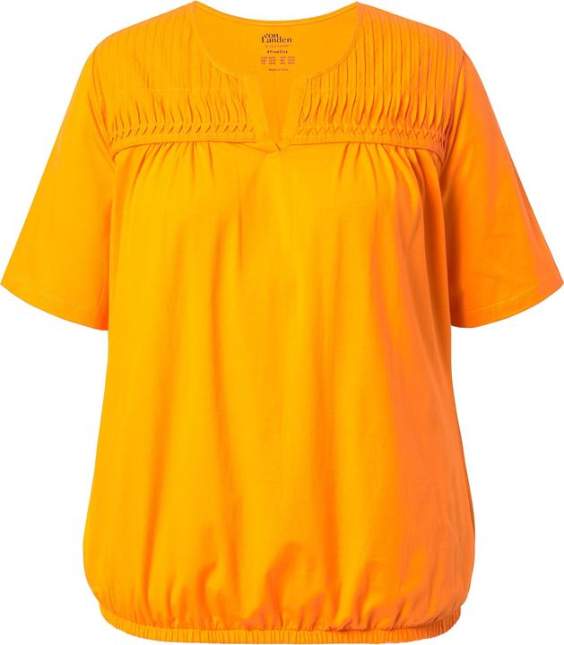 Produktbild Ulla Popken T-Shirt, Gummisaum, Biesen, V-Ausschnitt, Halbarm (62)