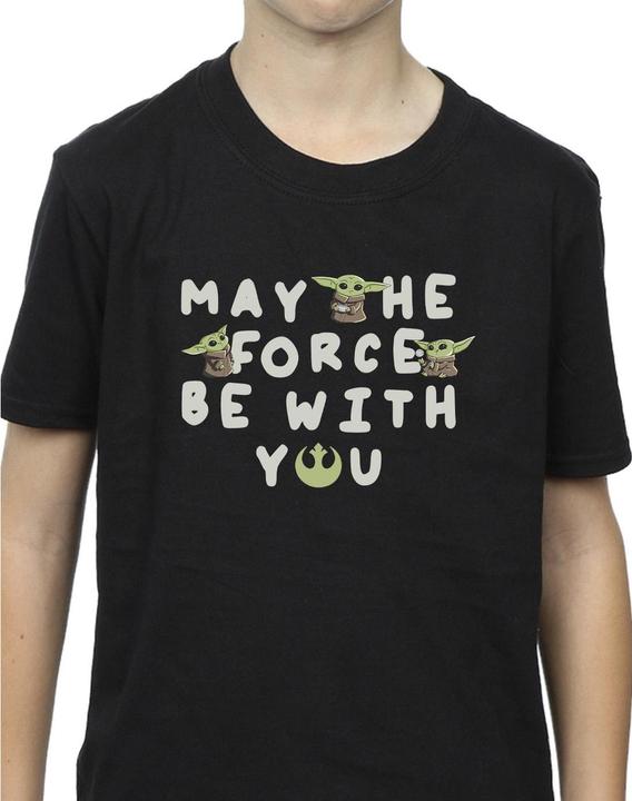 Immagine prodotto Star Wars The Mandalorian Grogu May The Force Be With You Maglietta Ragazzi (140, 146)