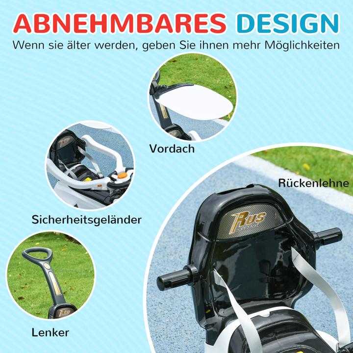 Actual product image Aiyaplay Baby-Schiebeauto Kunststoff, Metall Weiss+Schwarz