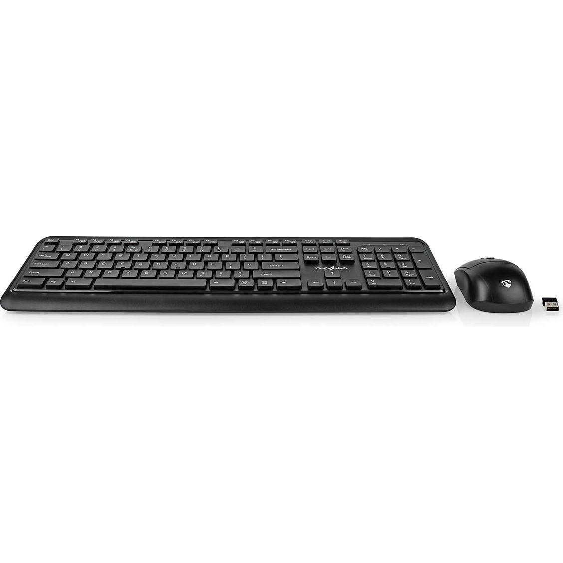 Thumbnail - Nedis Maus und Tastatur-Set Wireless Maus- und Tastaturverbindung: USB 800 / 1200 / 1600 dpi (US, Kabellos), Tastatur, S...