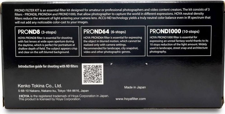 Produktbild Hoya PRO ND Filter Kit 8/64/1000 Filterset (58 mm, ND- / Graufilter)