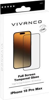 Produktbild Vivanco 2.5D FullScreen Displayschutzglas fuer iPhone 15 Pro Max (1 Stück, Apple iPhone 15 Pro Max)