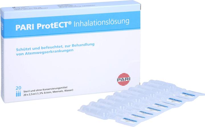 Actual product image PARI ProtECT inhalation solution with Ectoin 20 x 2.5ml, 50 ml solution