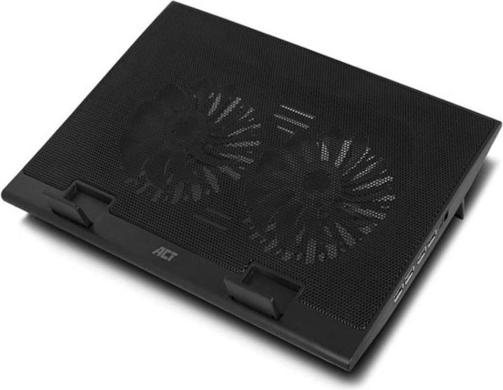 Produktbild ACT Laptop cooling stand, up to 17", adjustable height (2 positions), 4-port hub