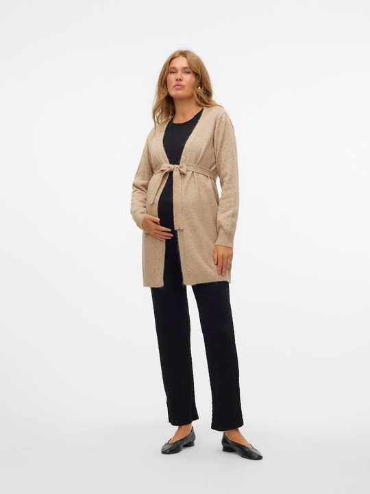Produktbild Mamalicious Normal geschnitten V-Ausschnitt Gerippte Ärmelbündchen Strickjacke Strickjacke (XL)