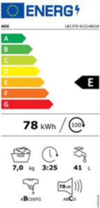 Energie-Label AEG LB1370 (7 kg, Oben)